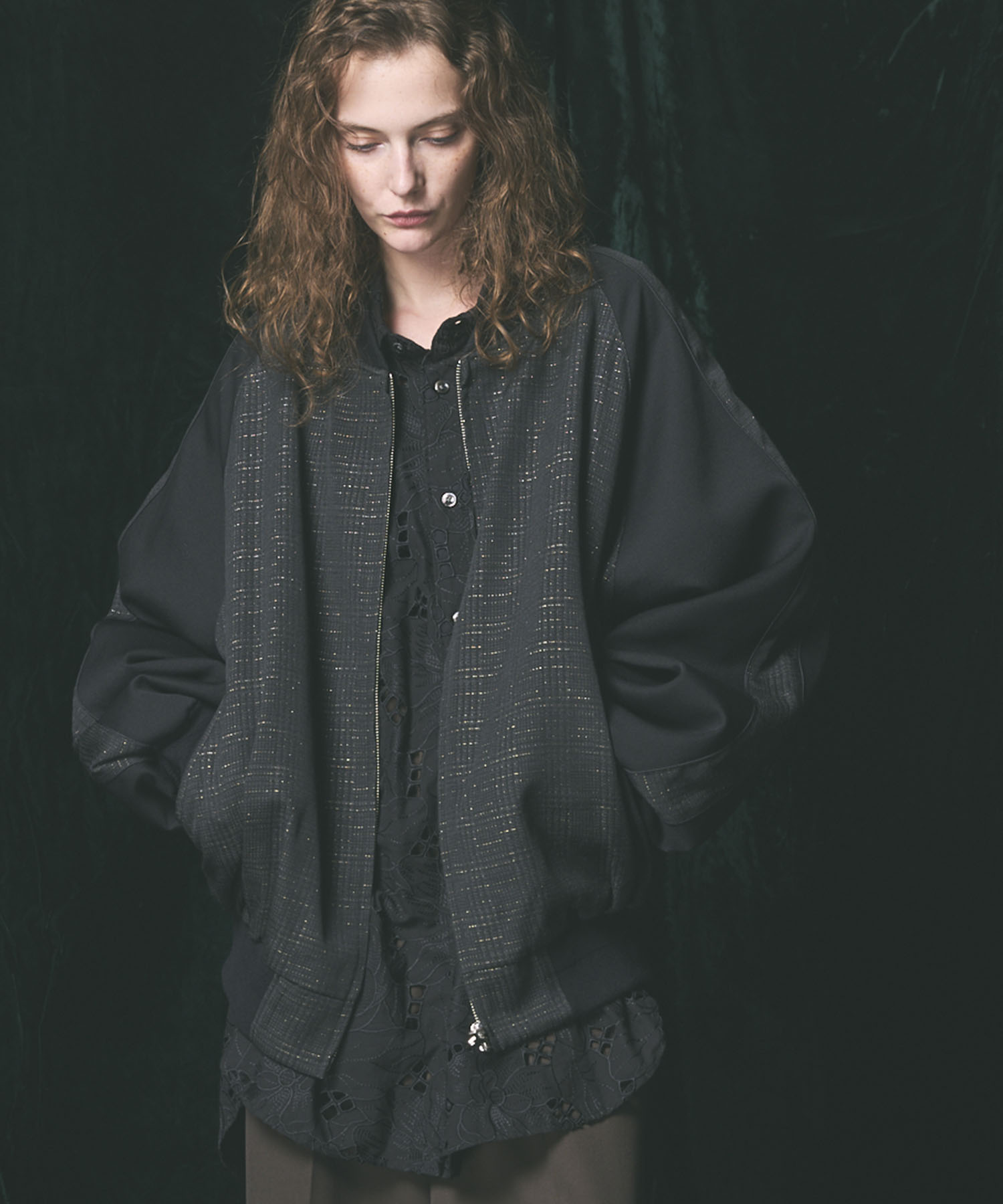 Italian Dead Stock Fabric】Prime-Over Souvenir Jacket