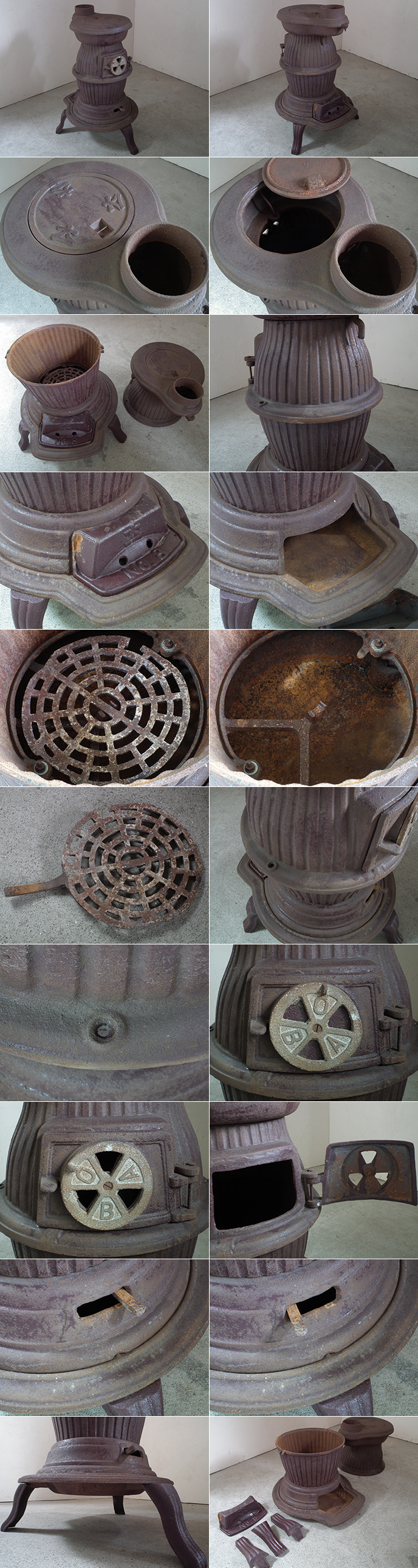 E00586 レトロ 鋳物製 OBA NO.8 ダルマストーブ | MANSIKKA