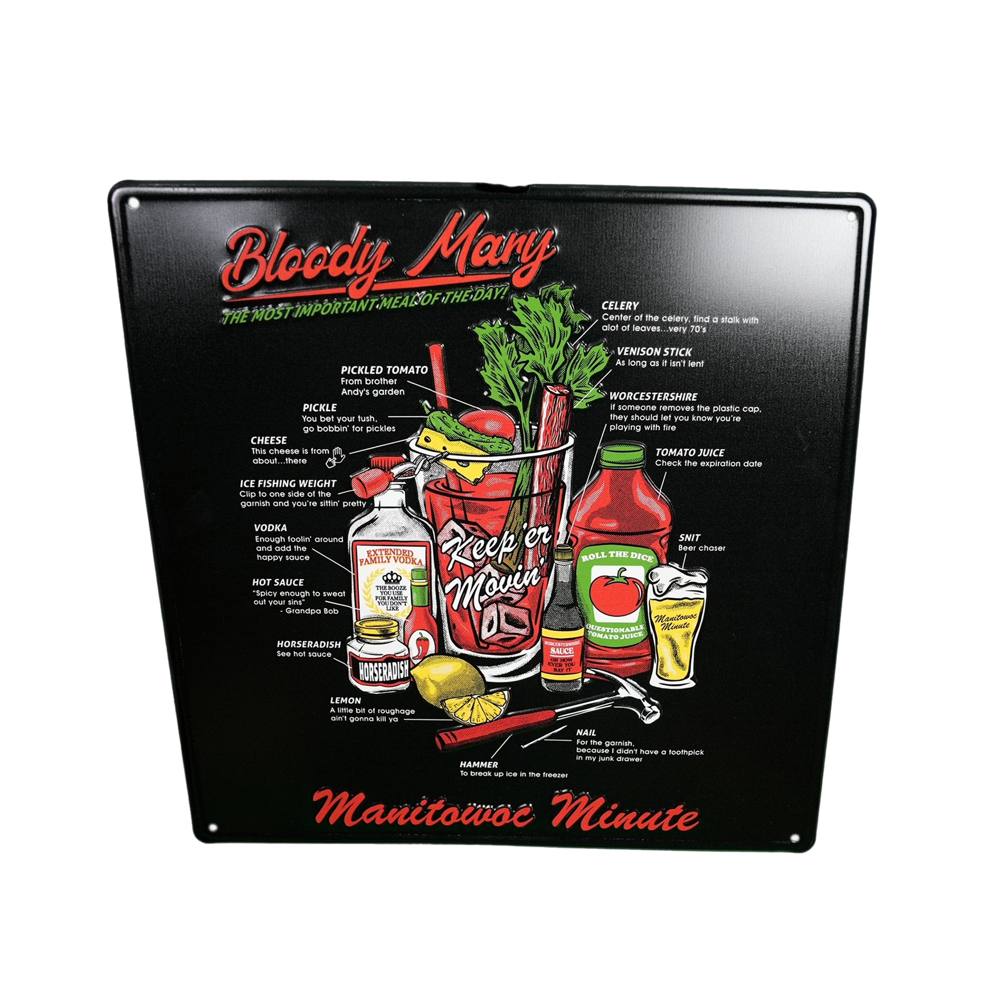 Bloody Mary Recycled Aluminum Sign – Manitowoc Minute