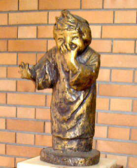 美品 北村西望 彫刻家 喜ぶ少女 、ブロンズ像 オブジェ 北村聖望