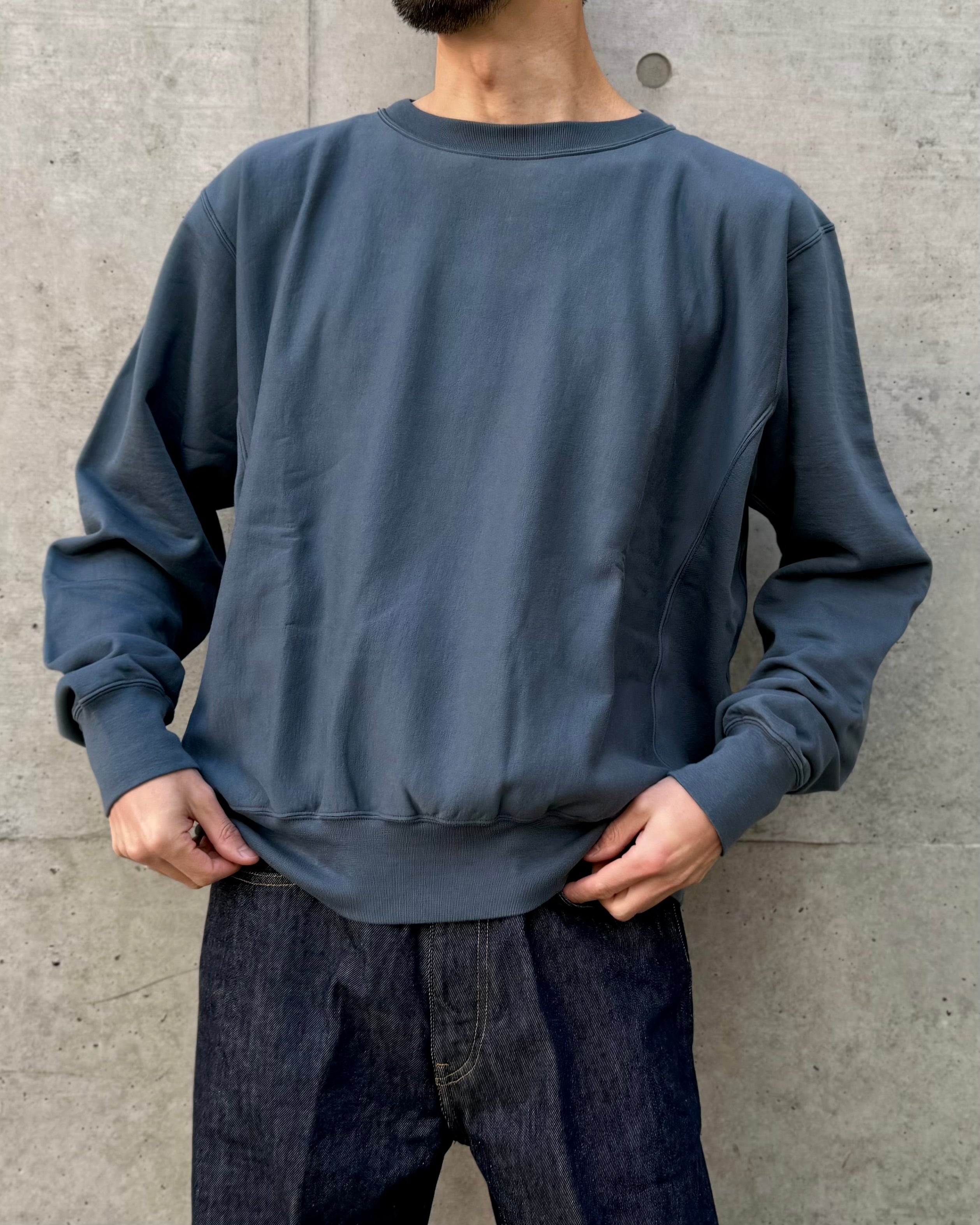 AURALEE / ELASTIC HIGH GAUGE SWEAT P/O / DUSTY BLUE / A26SP02NU