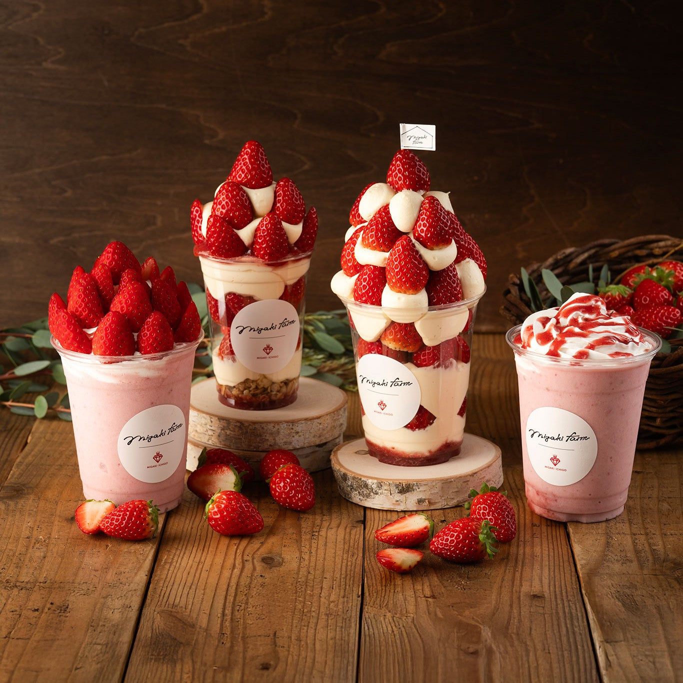 MIGAKI FARM SHOP&CAFE 山元店」いちごパフェメニュー＆ドリンク再登場