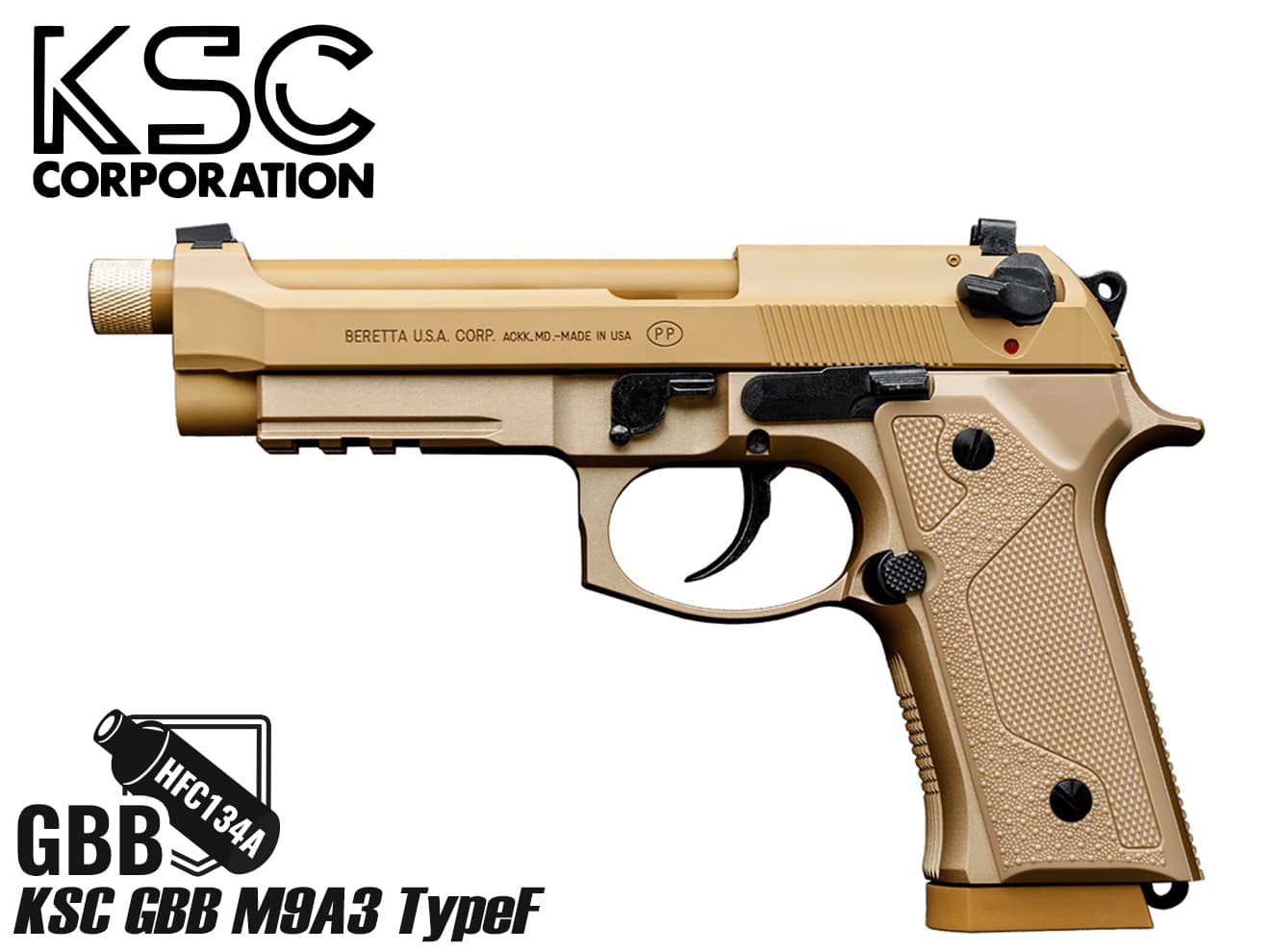 KSC ガスブローバック M9A3 タイプF ヘヴィウェイト タンカラー
