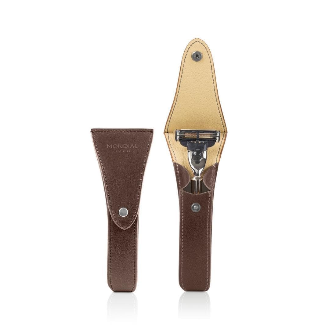 Razor Travel Case in Tuscan Leather - Regular | Mondial 1908