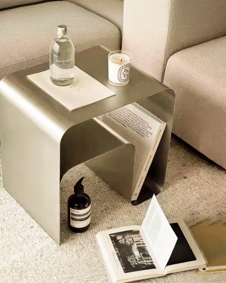 最短翌日配送】Stainless Curved Side Table サイドテーブル