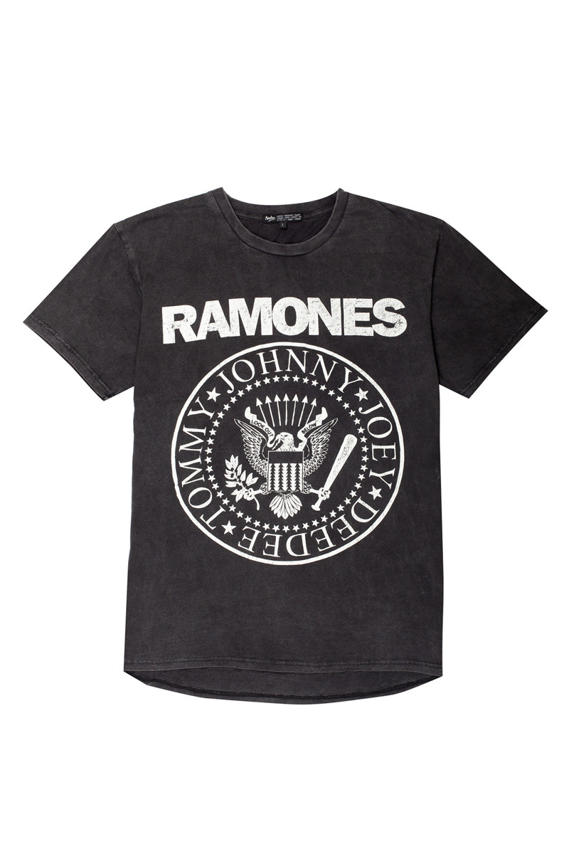 RAMONES TEE | black wash – Naken the Label