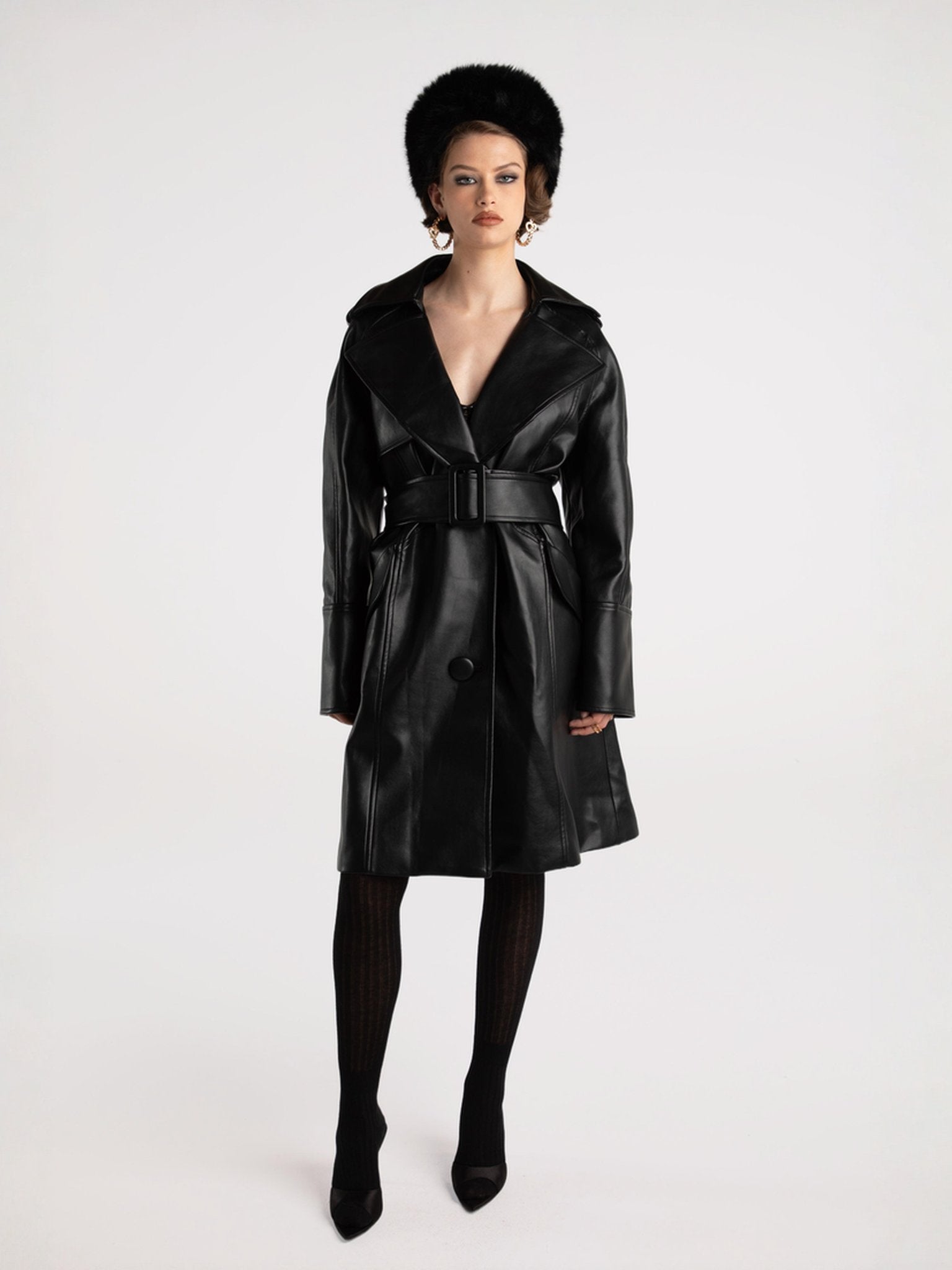Keira Leather Trench Coat (Black) (Final Sale) – Nana Jacqueline