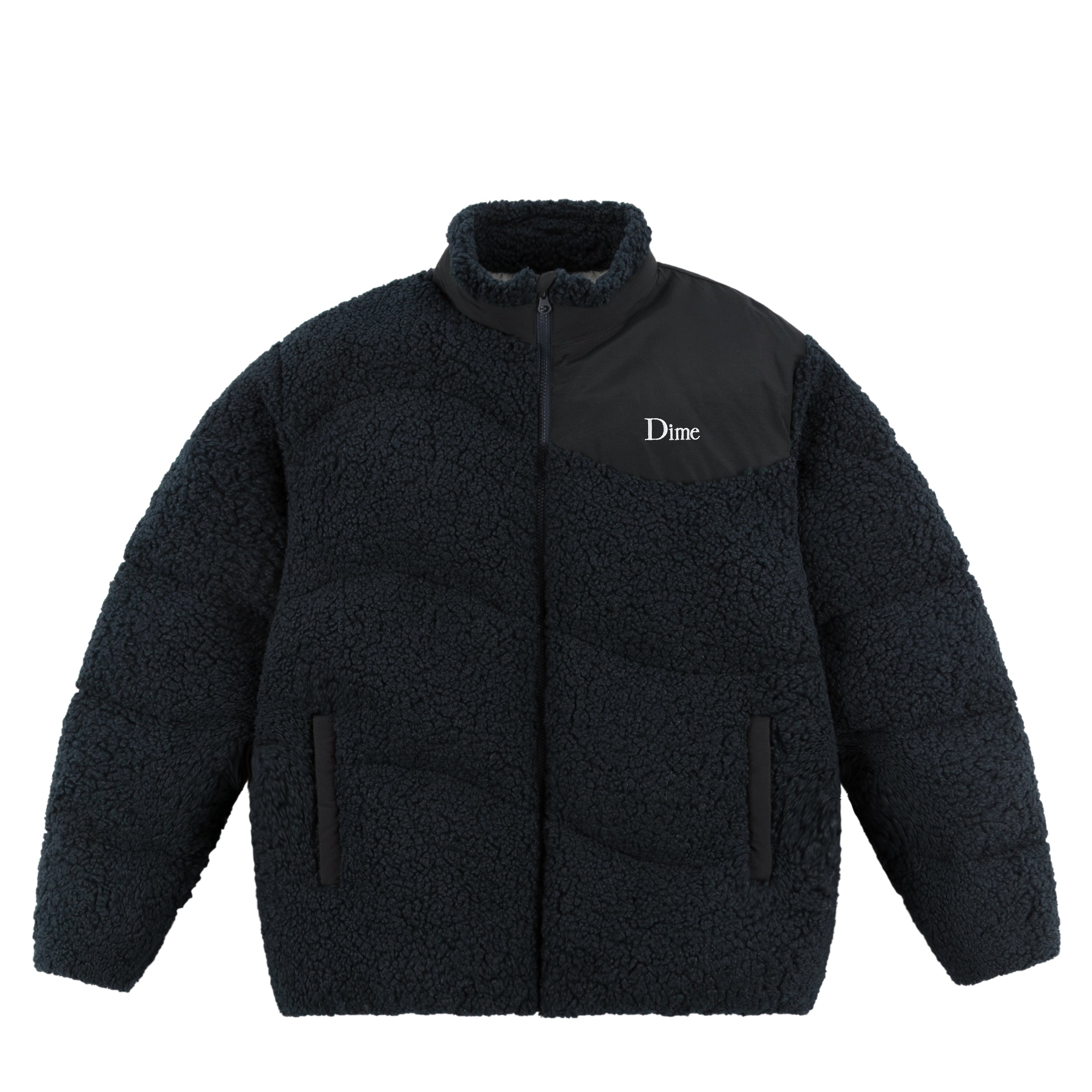 Dime Sherpa Puffer Jacket - Navy – Ninetimes Skateshop