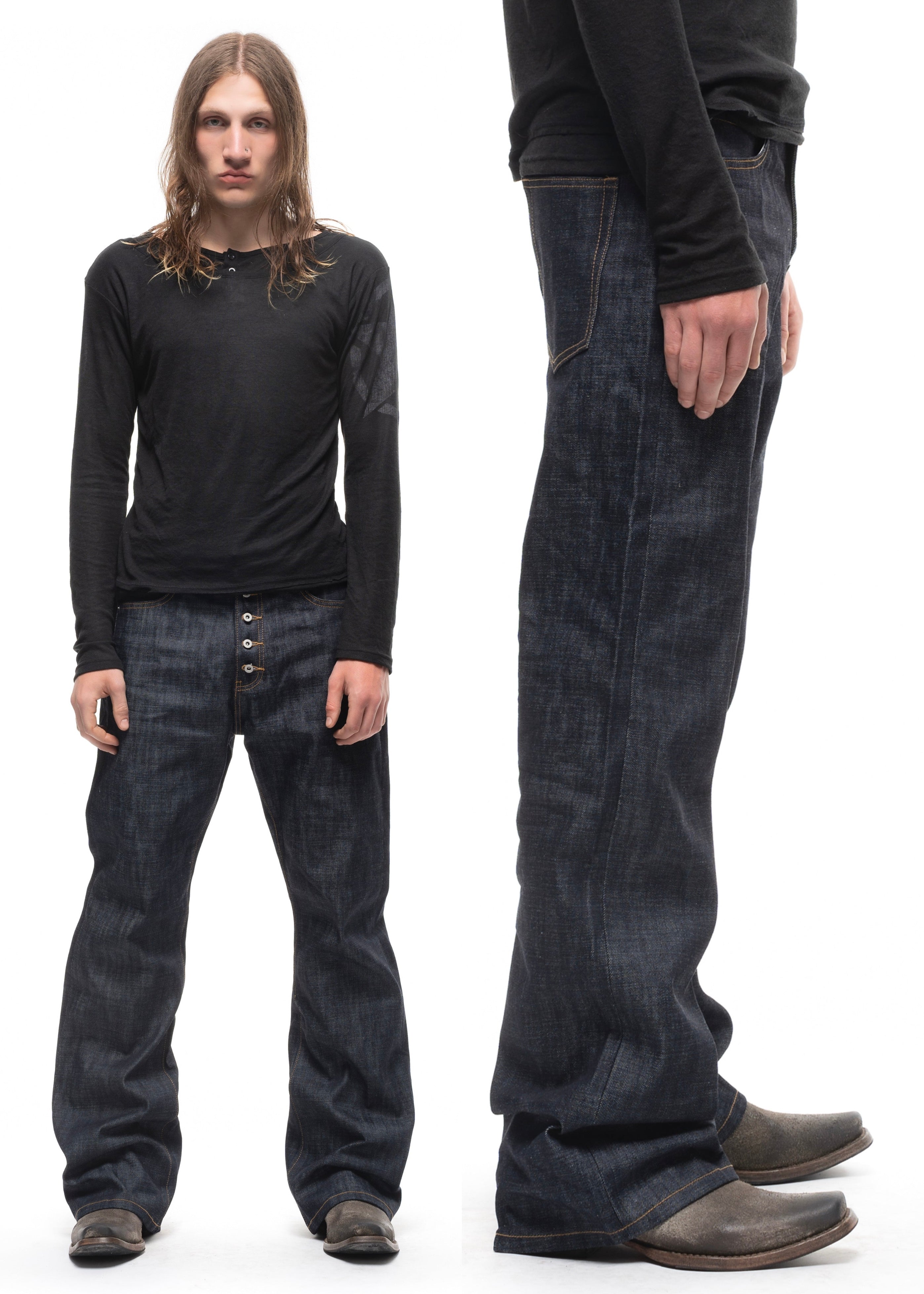 RAW DENIM JAPANESE BOOTCUT FIT BLUE – NO/FAITH STUDIOS