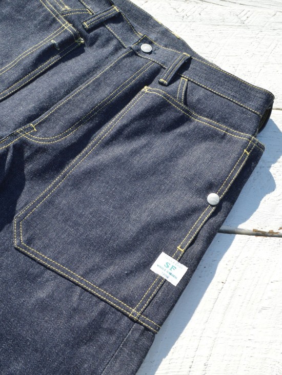 SASSAFRAS】Fall Leaf R Sprayer Pants (14oz Denim) 入荷