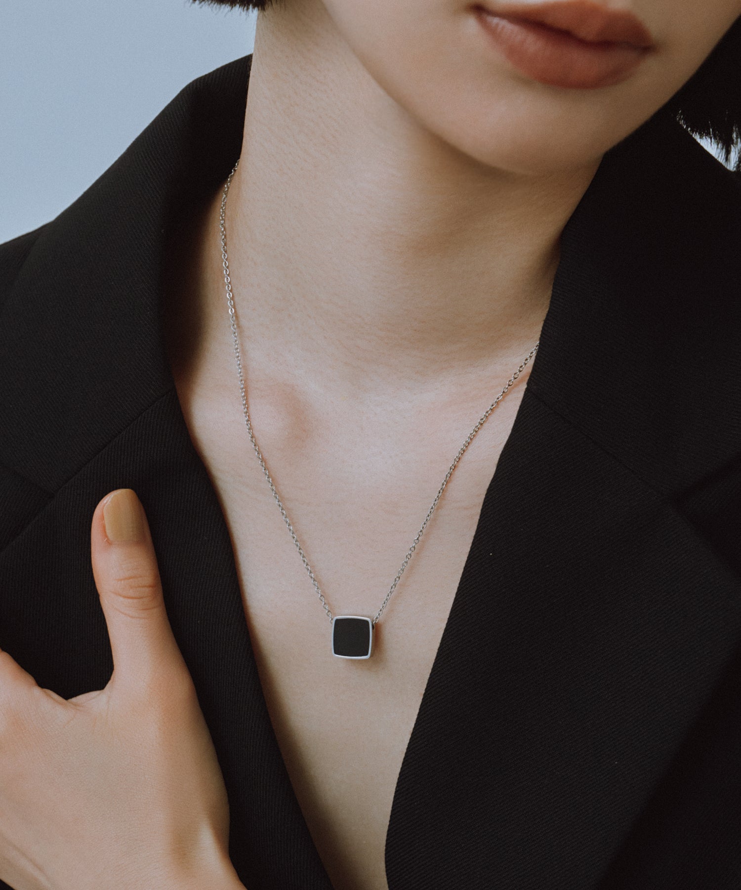 Onyx Pendant Necklace［Stainless］ | 大人の毎日使えるネックレス