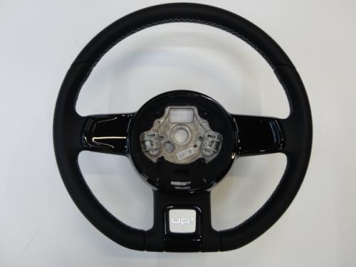 VW純正 UP! レザーステアリング・ホワイトステッチ / ランナウェイ