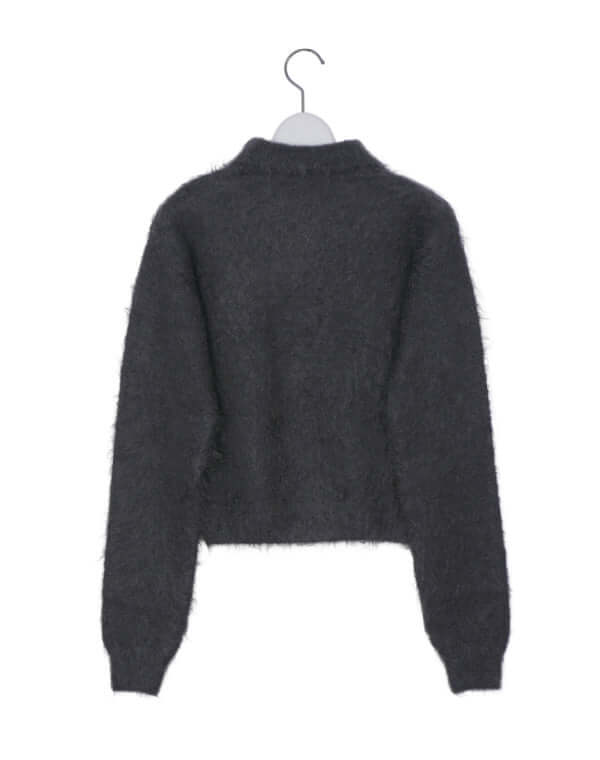 BRUSHED SUPER KID MOHAIR KNIT SHORT POLO / 301178242004 – satoseni