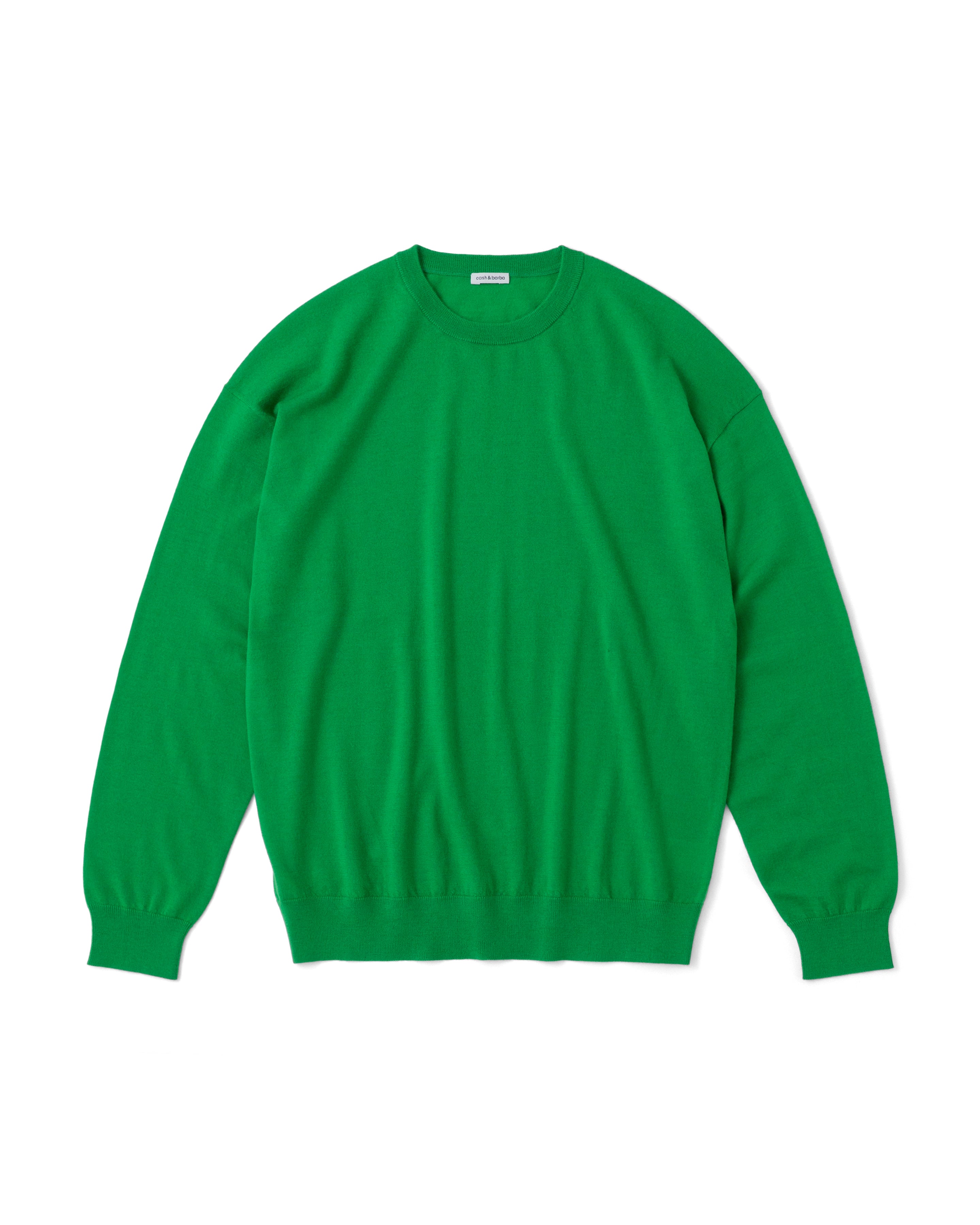 ウーステッドカシミヤ 150 クルーネック, V Green – cash & barba