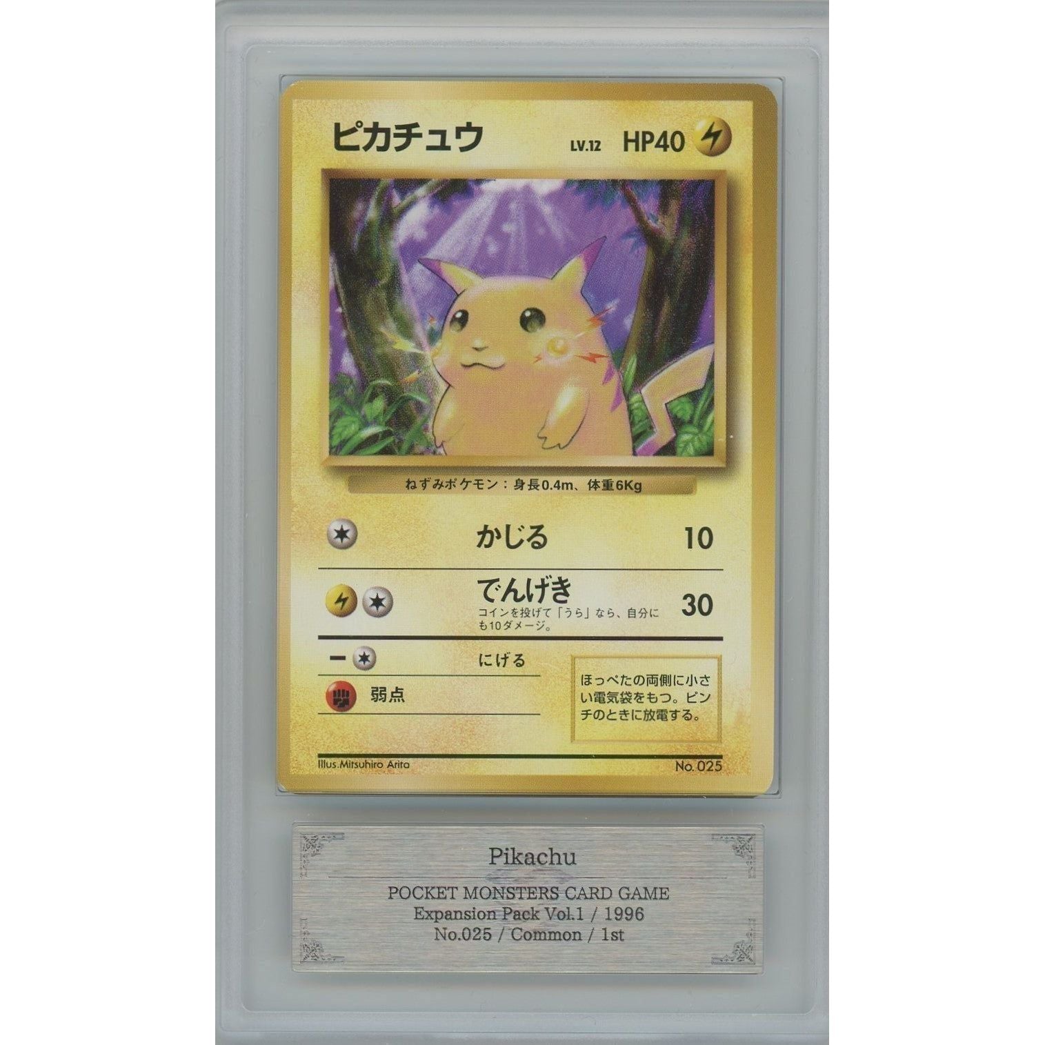 管理1831】 ピカチュウ LV.12 初版 No.025 [旧裏 ポケモンカード