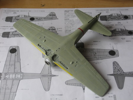1/48 タミヤ】零式艦上戦闘機32型(A6M3) - 4.機体塗装2 - モデルニート