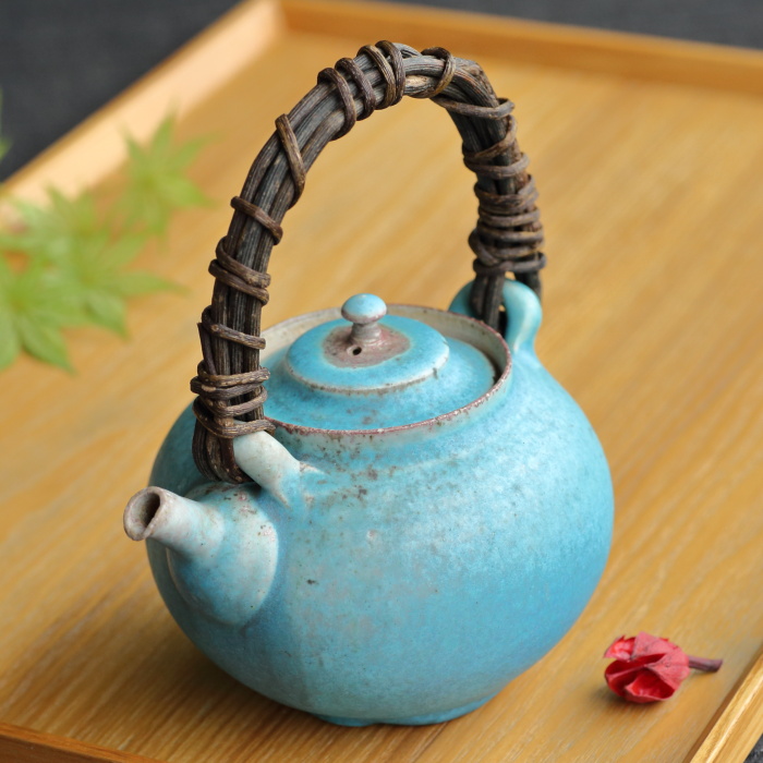 山田想 青土瓶 満容量500ml 常滑焼急須 登り窯焼成 和ティーポット 桐箱