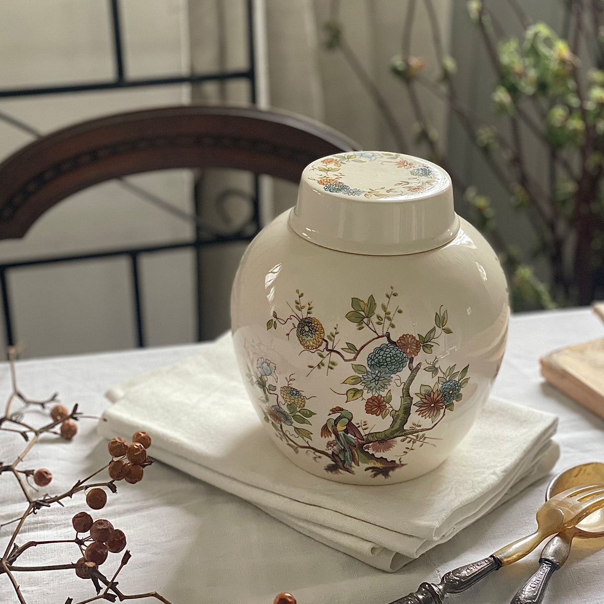 MASON'S社ジンジャーポット（高さ17cm） イギリスアンティーク陶器雑貨