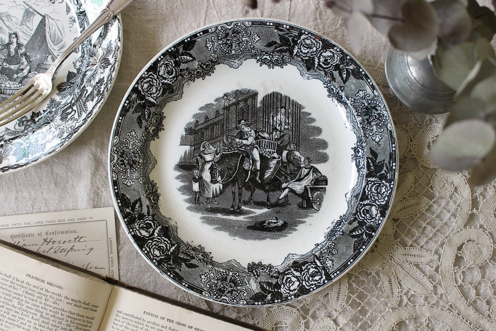 ペトルス・レグー社(マーストリヒト) グリザイユプレート（直径24cm