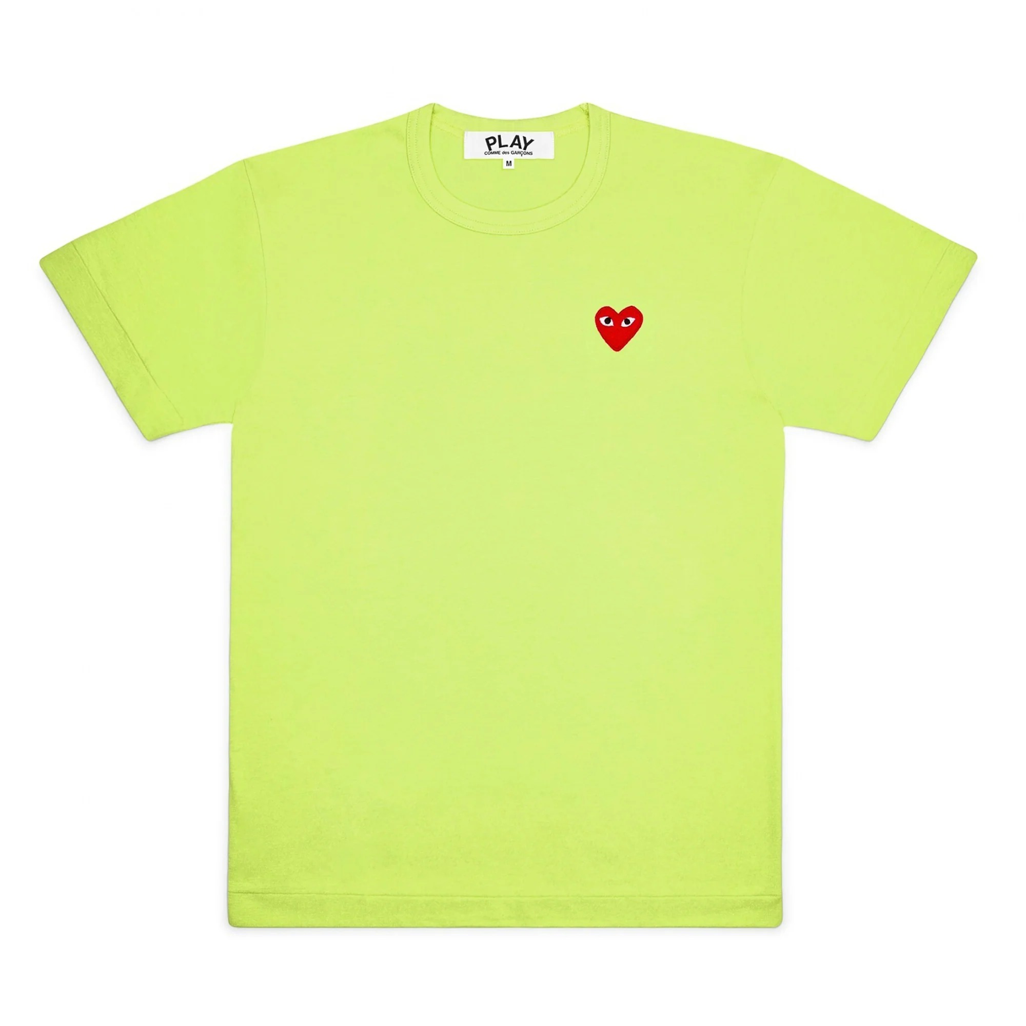CDG Play Bright Red Heart T-Shirt Green - Order Online