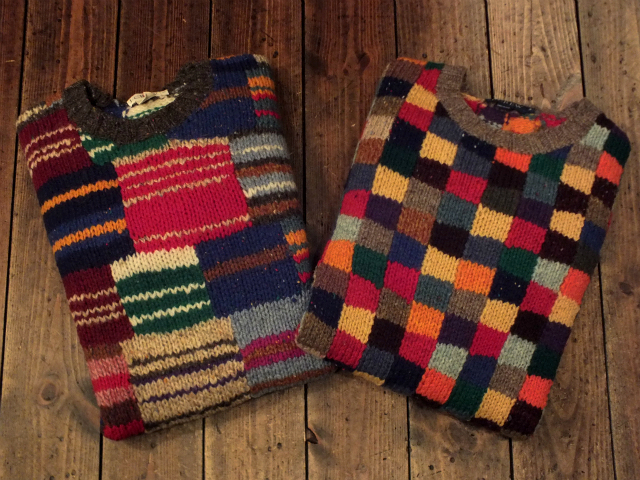 J. Crew / Wool Knit Patchwork Sweater: Cosmic Jumper - Retro