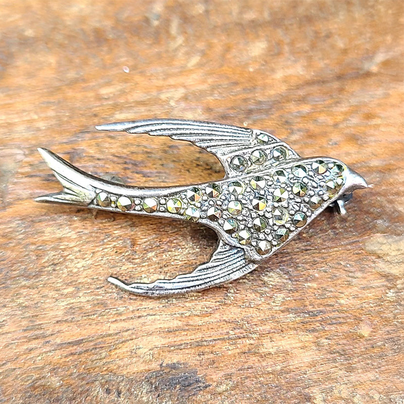 シルバー マルカジェット ツバメブローチ つばめ イギリス