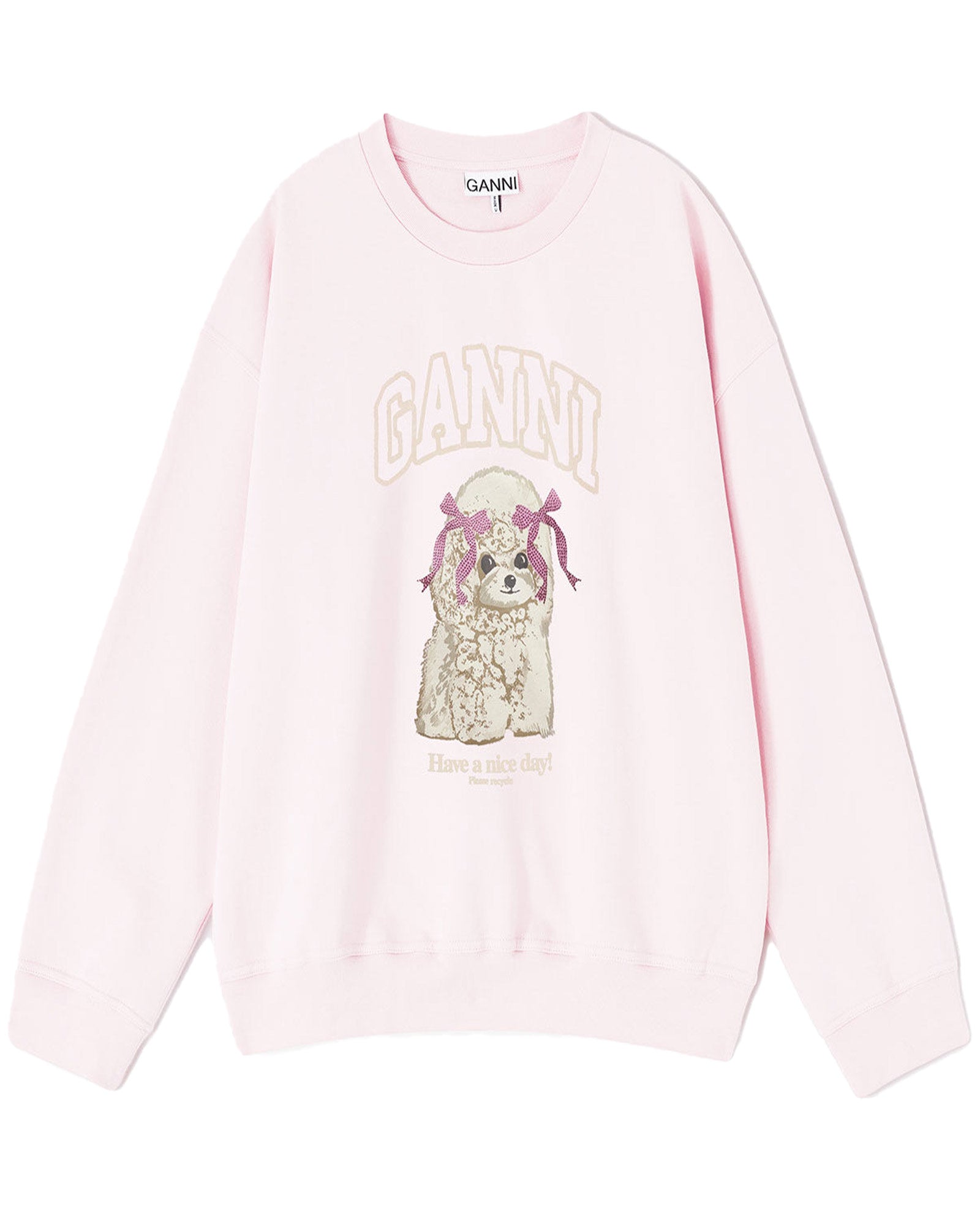 GANNI (ガニー) 26SS ISOLI CREWNECK PRINTED PUDDLE / CHALK PINK