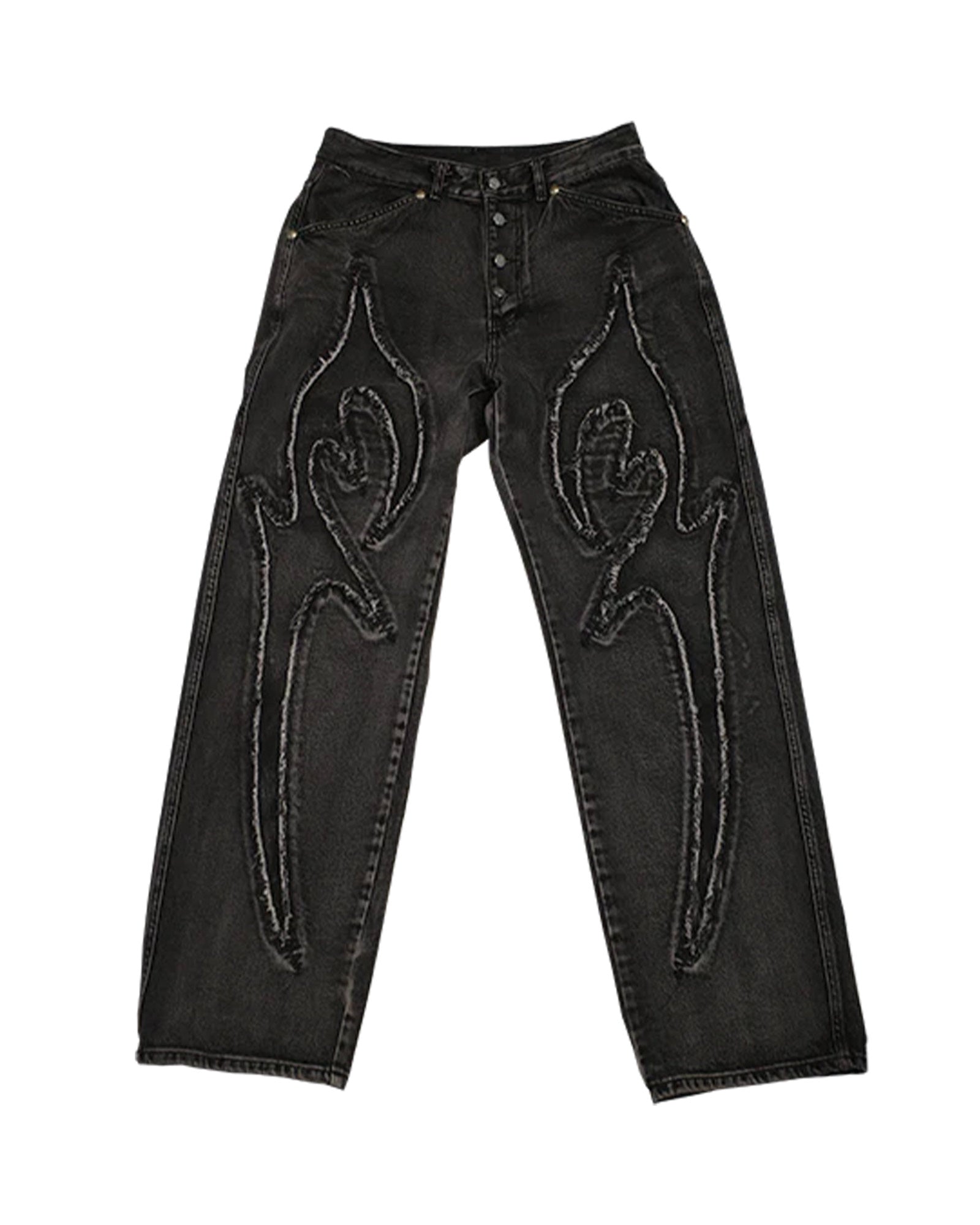 THUG CLUB(サグクラブ)「 TRIBAL DENIM PANTS / BLACK 」 | Detail