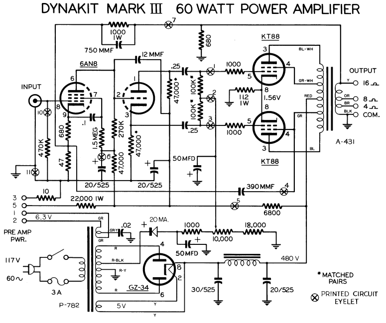 Dynaco Dynakit Mark III Tube Amplifier Schematic and Manual