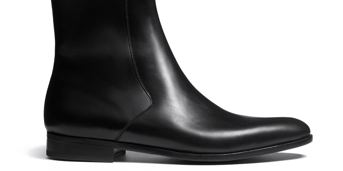 Men's Black Leather West Ankle Boot With Zip – J.M. Weston