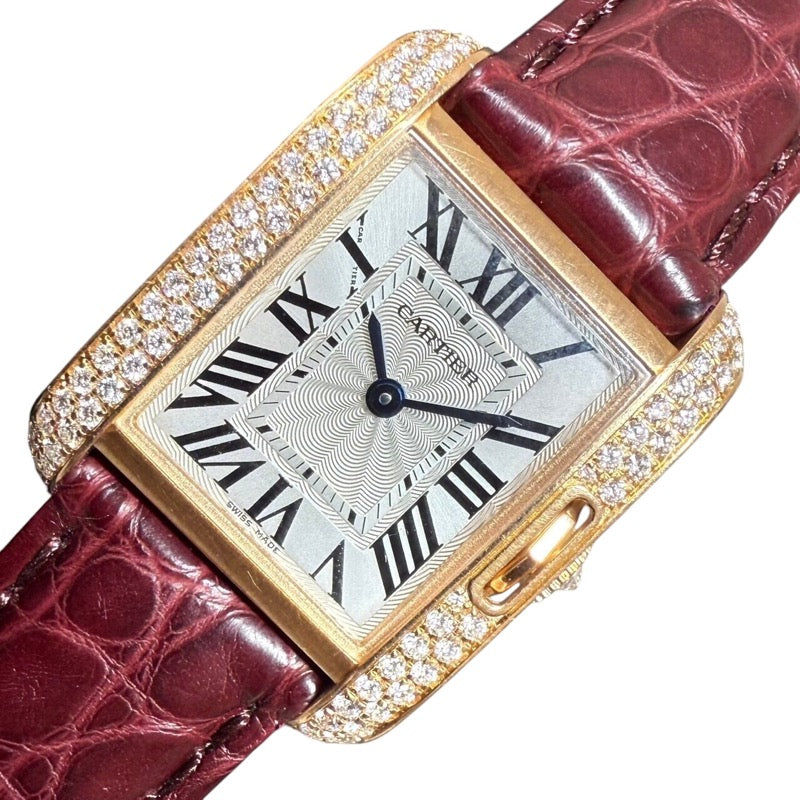 カルティエ Cartier タンク アングレース SM WT100013 K18ピンク