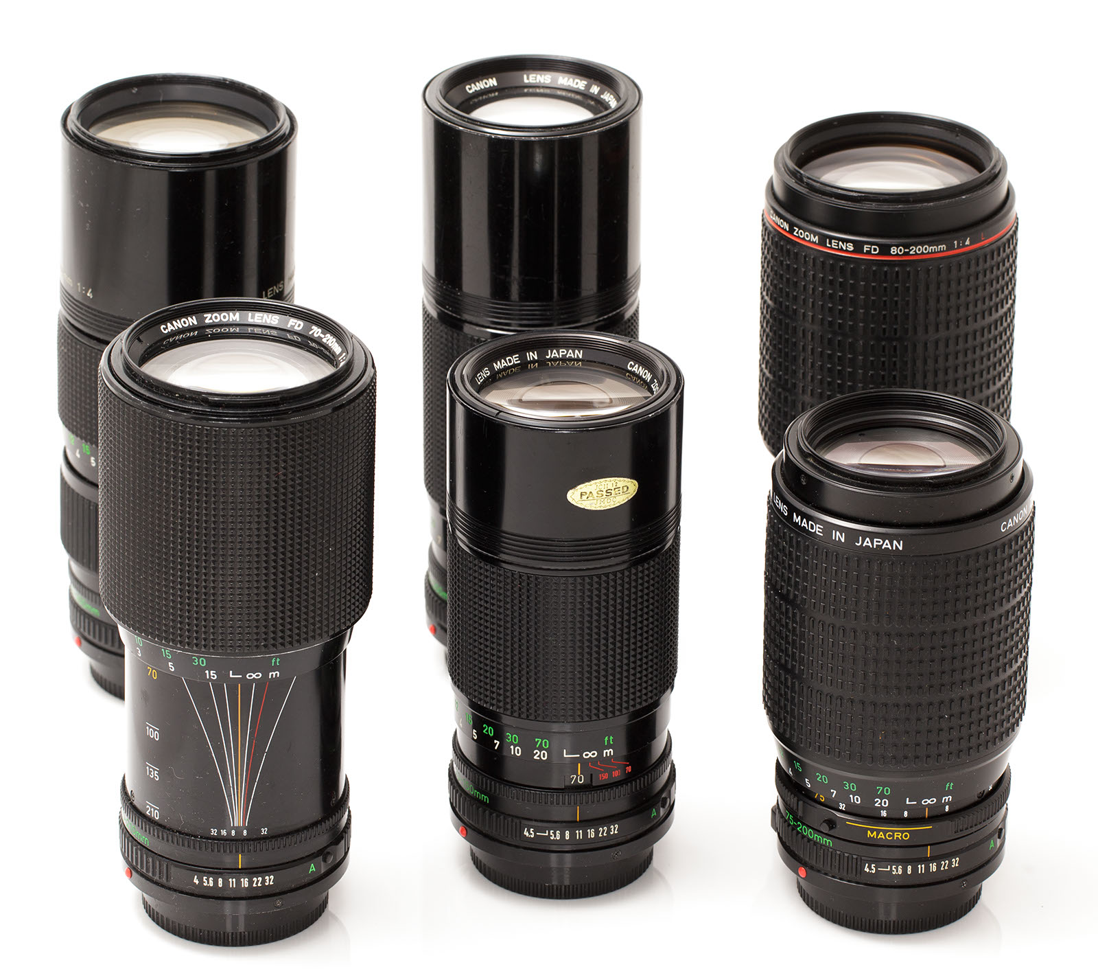 Canon nFD 70 210 f4, 70 150 f4,5 and 75 200 f4,5