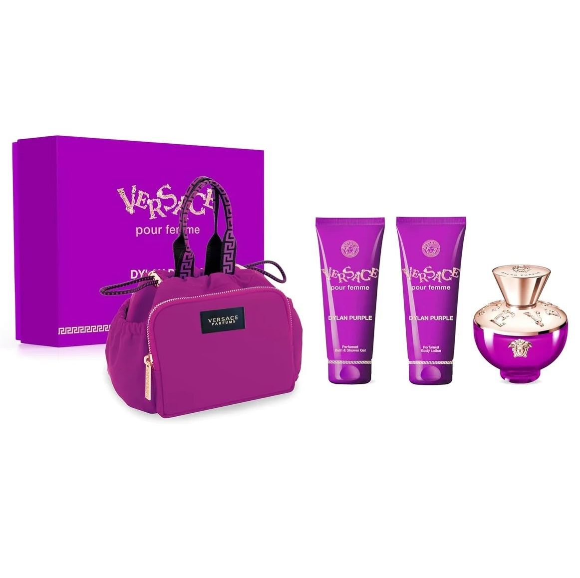 Buy Versace Dylan Purple 4PCS Gift Set - 100ML EDP Spray + 100ML