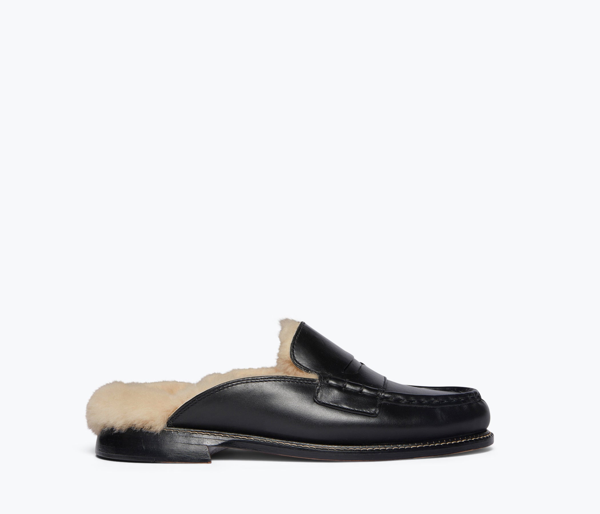 TEMI SHEARLING PENNY LOAFER MULE – FREDA SALVADOR