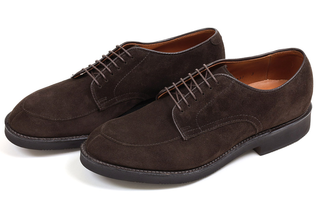 オールデン Vチップ スエード ダークチョコレート ドレスラバーソール