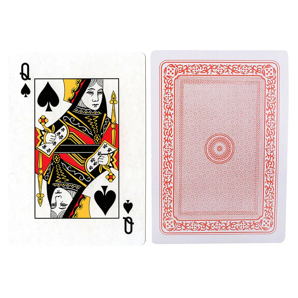 Jumbo Size Plastic Coated Playing Cards - Red