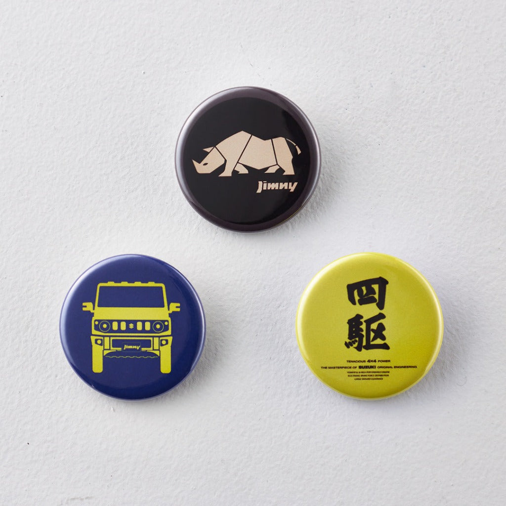 缶バッジ3個セット ジムニー スペアタイヤカバーモデル – オート