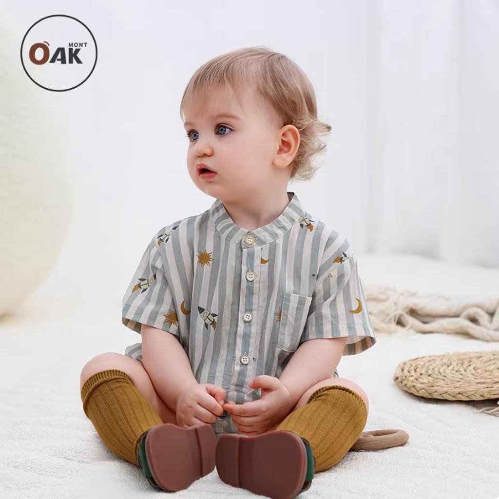 ストライプロケットロンパース 60cm～90cm｜ベビーのロンパース