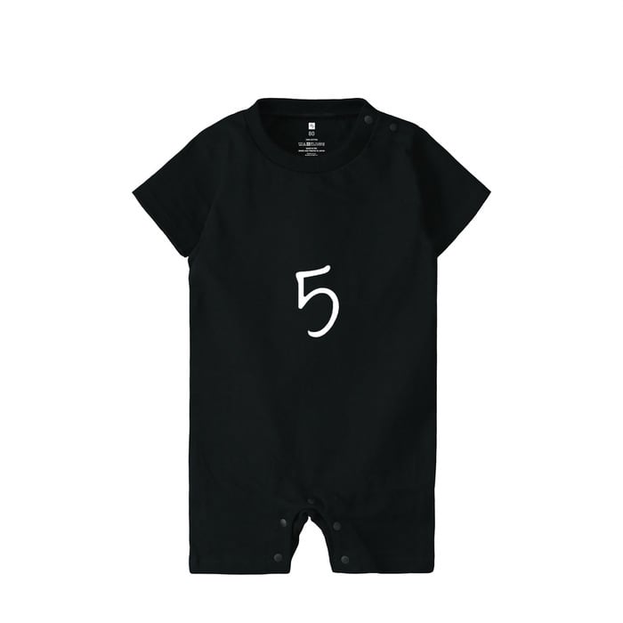 5 ベビーくろロンパース ベビー 赤ちゃん 新生児 黒 ブラック 80㎝ AM