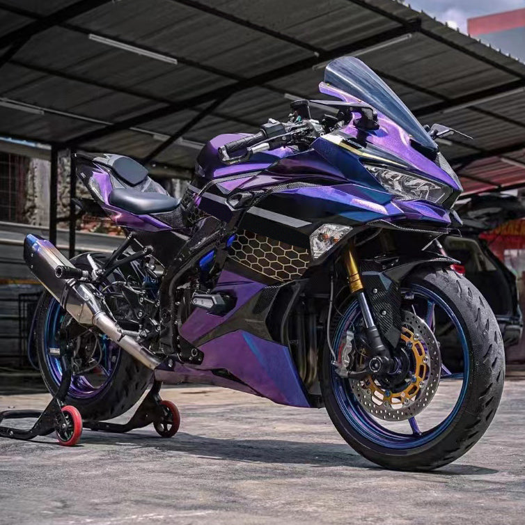 Amotopart 2019-2025 Kawasaki Ninja ZX25R ZX4R ZX4RR Gradient Purple&Bl