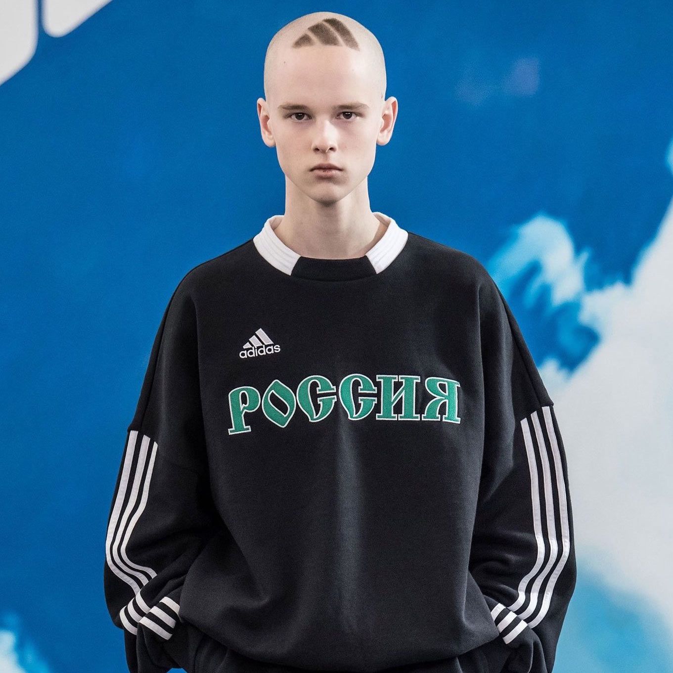 Gosha Rubchinskiy Sends Model Down Runway with Adidas Logo–Shaved