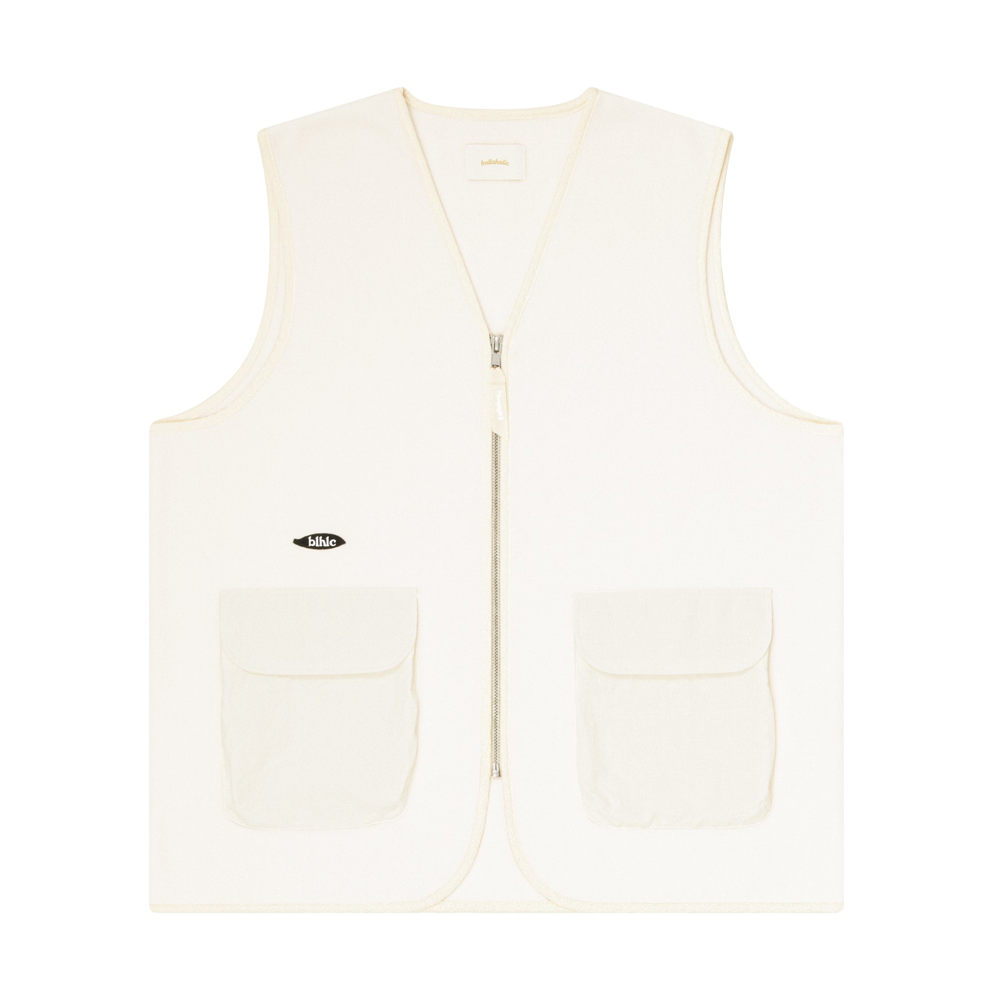 Ball Panel Logo Fleece Zip Vest (white) – ballaholicオンラインショップ