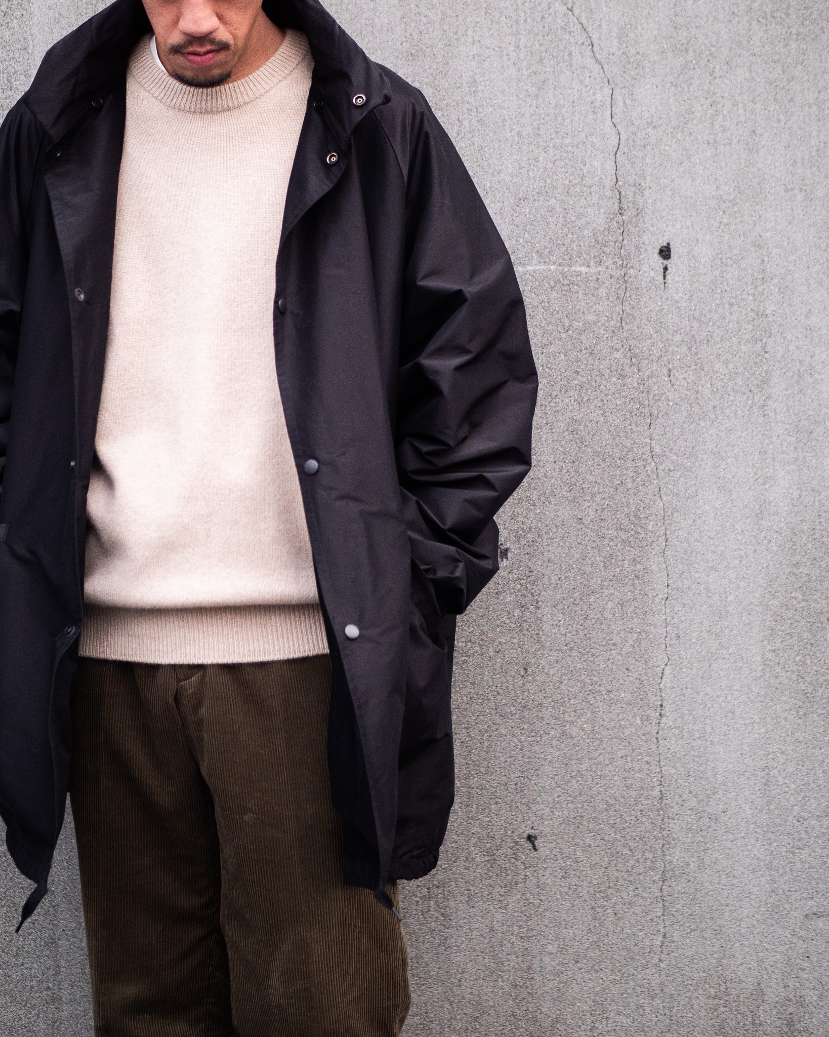 COMOLI ⁡ コットンシルクフーデッドコート | Belluria