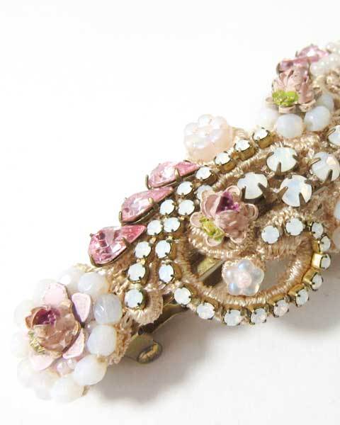 ミハエルネグリン Michal Negrin ピンク系 ビジュー バレッタ