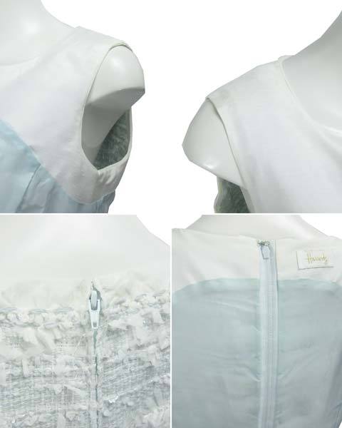 ハロッズ Harrods 水色 ツィード ジャケット ワンピース 3 | ハロッズ