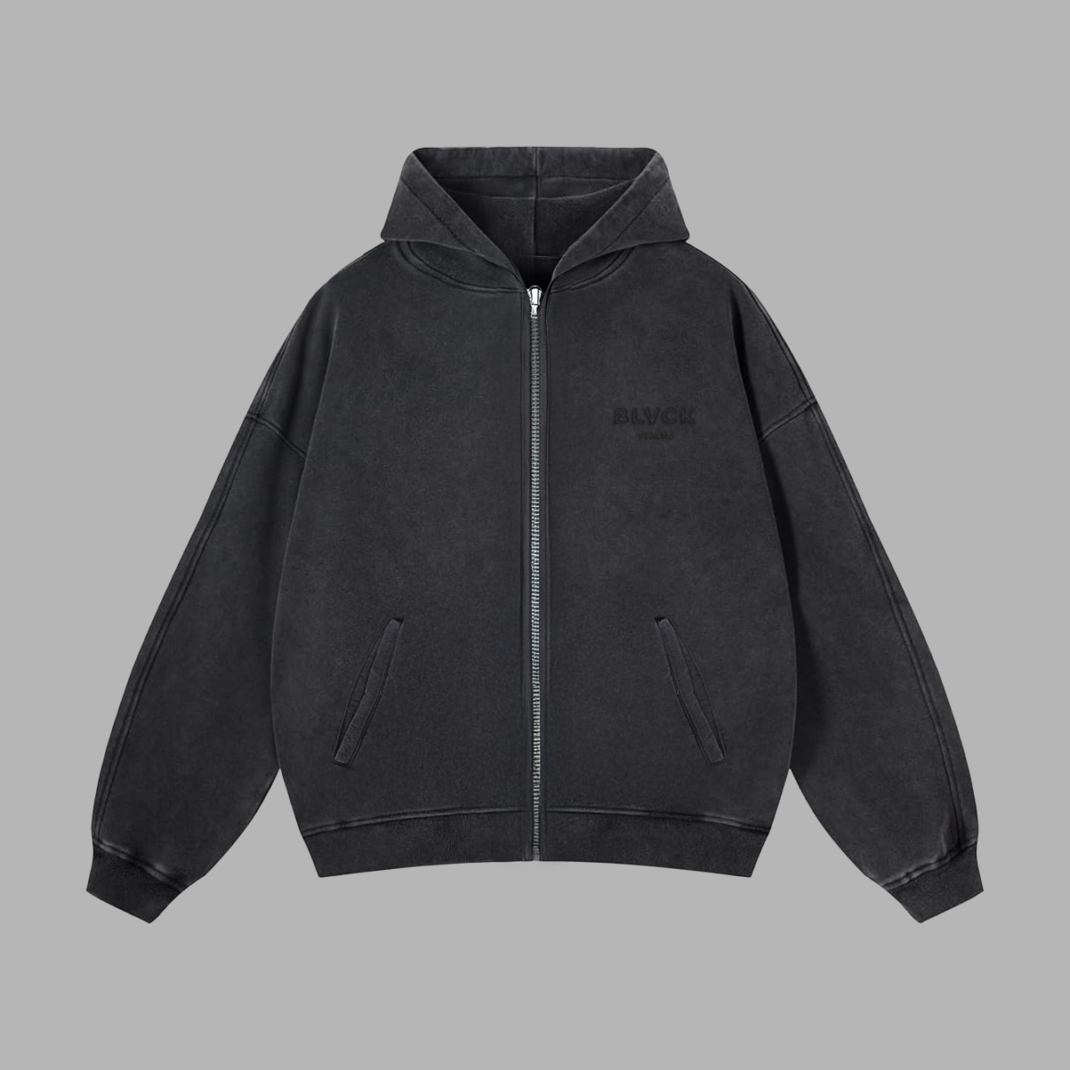 Acid Wash Zip Sweater – Blvck