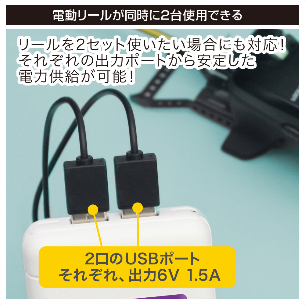 フィッシング用品｜ワカサギ電動リール用バッテリー 自動オフ機能搭載