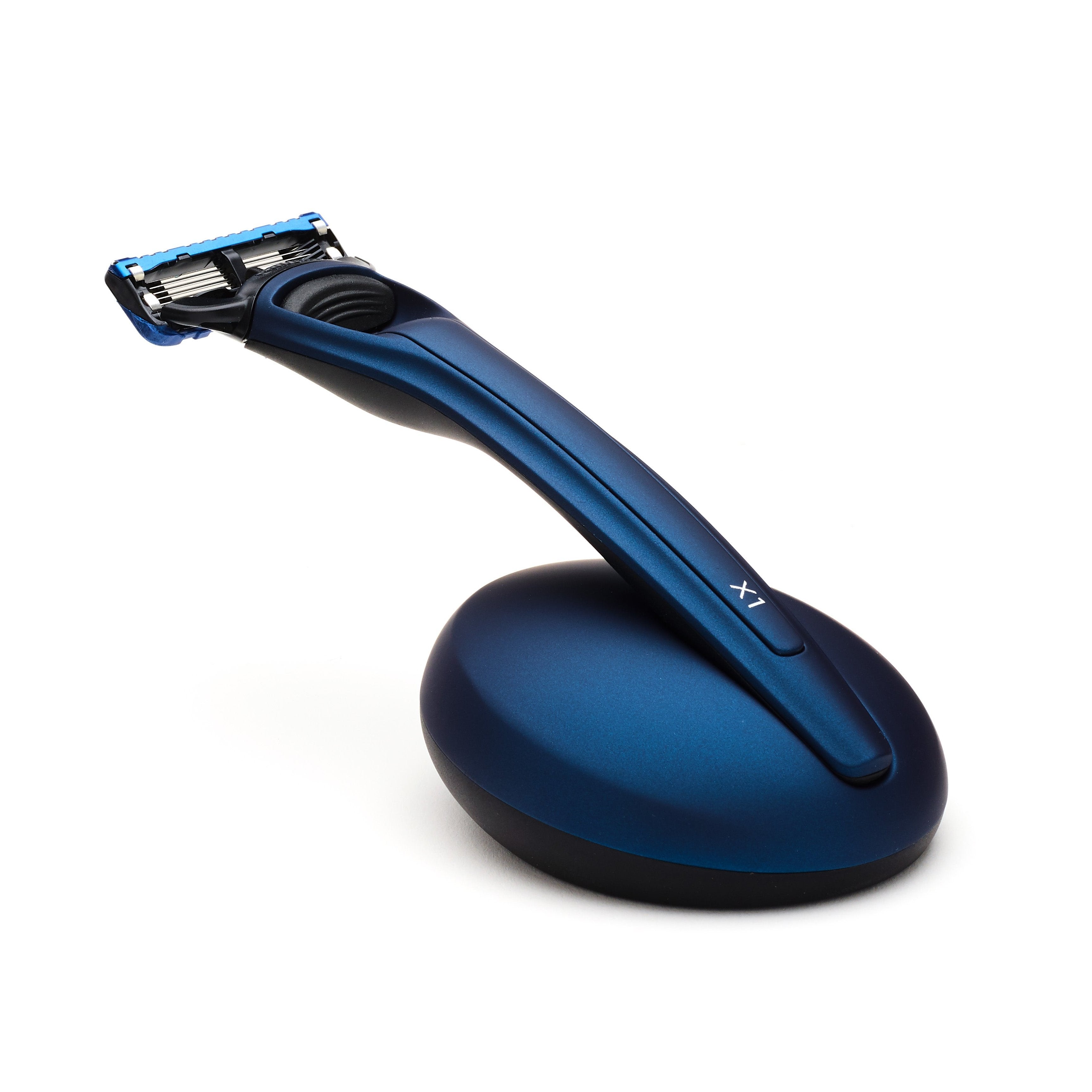 Matte Blue X1 Razor & Stand | Gillette Fusion5 Blue Shaving Set