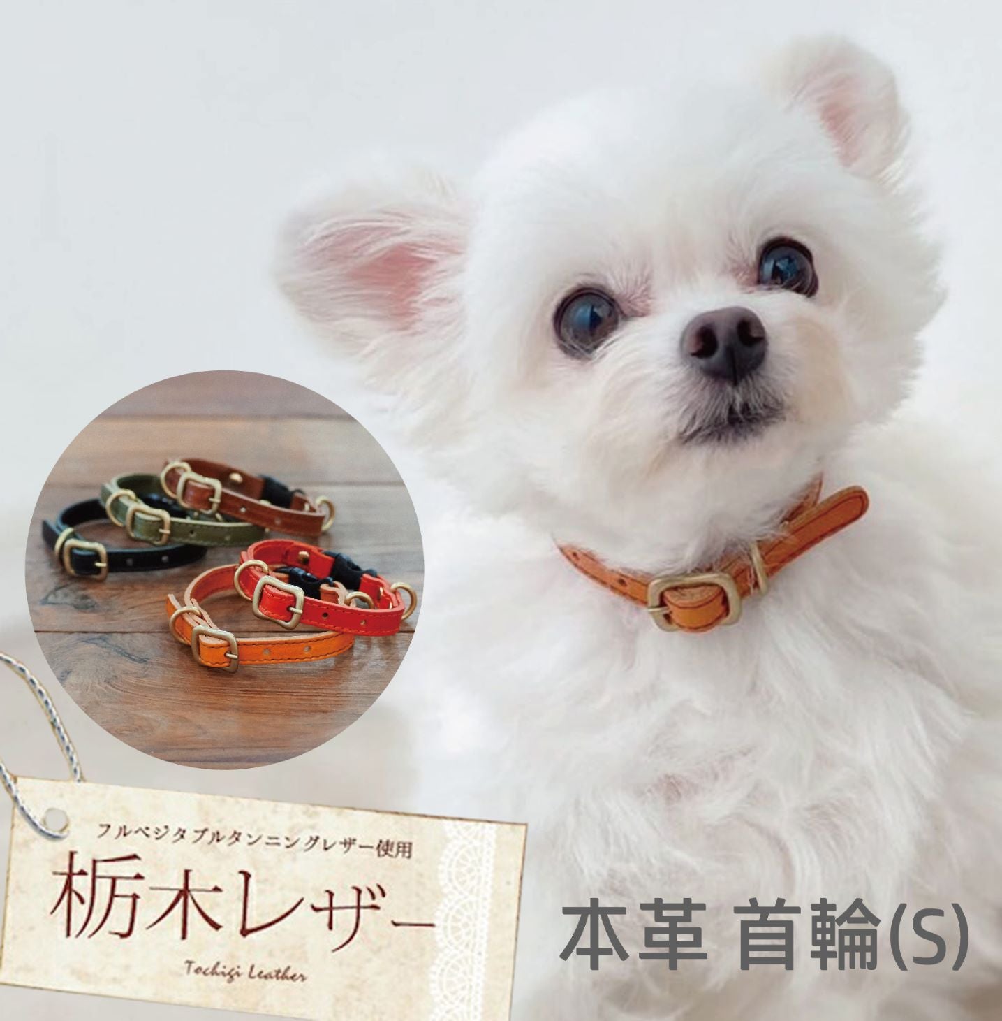 60009】ペット用首輪（S） 栃木レザー – ニシカゼ
