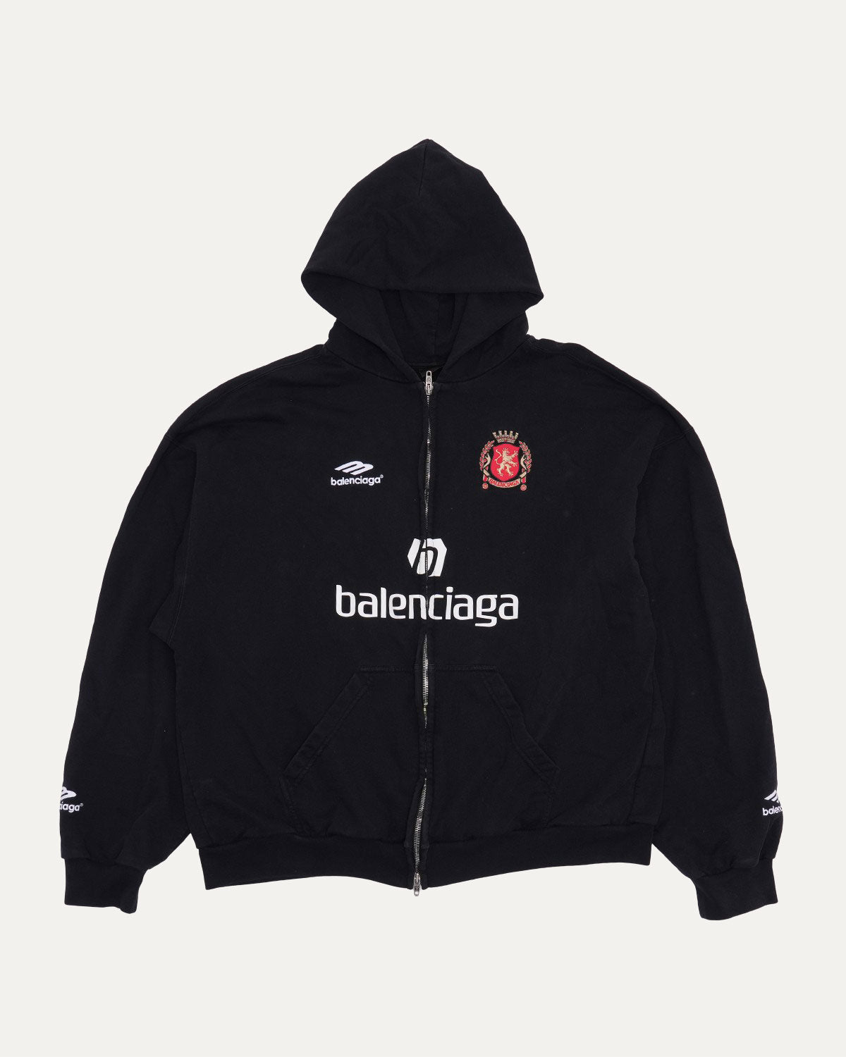 Balenciaga Medium Fit Aoyama Soccer Zip Up Hoodie – Justin Reed